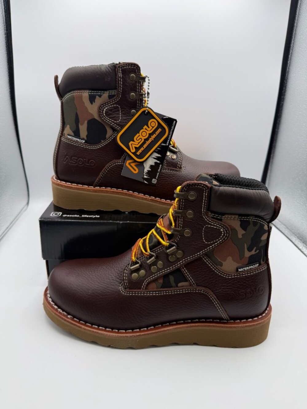 ASOLO AS-706B Mid Welt 6" DK.Brown-Camo Size 7
